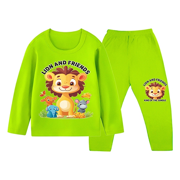 Conjunto De Pijamas Infantis Lion And Friends Confortáveis E Duráveis 1-10 Anos 236