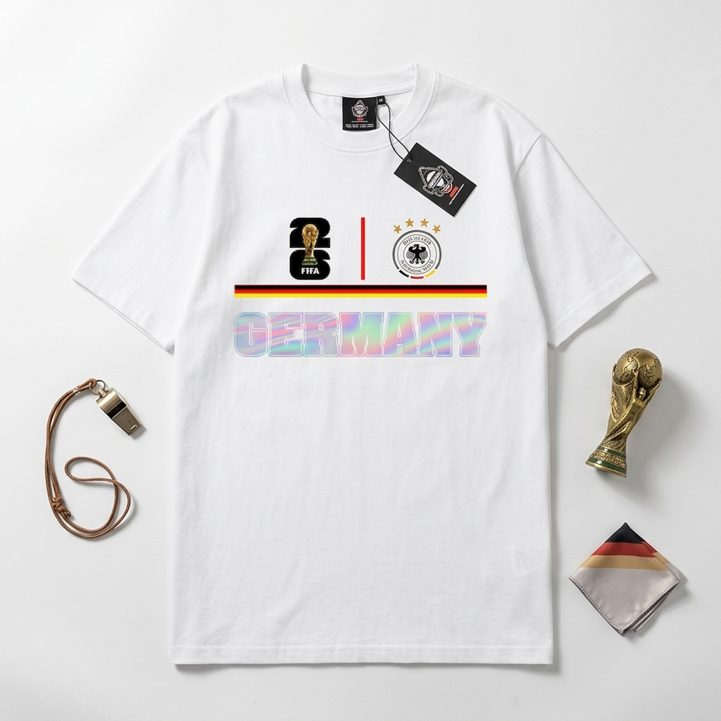 KRMK Camiseta Unissex Distro Camisa Copa Do Mundo Imagem Seleção Nacional Alemanha 2026
