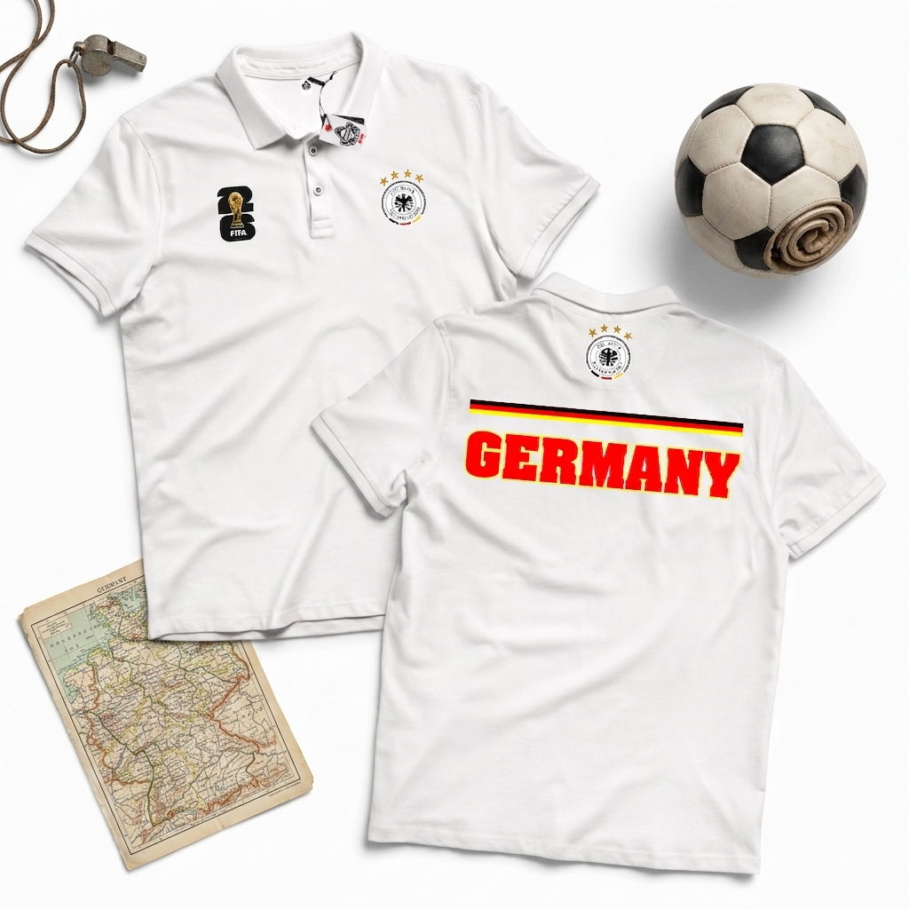 Camisa Polo KRMK Unissex Com Gola Distro , Equipe Nacional Da Copa Do Mundo , Alemanha , 2026