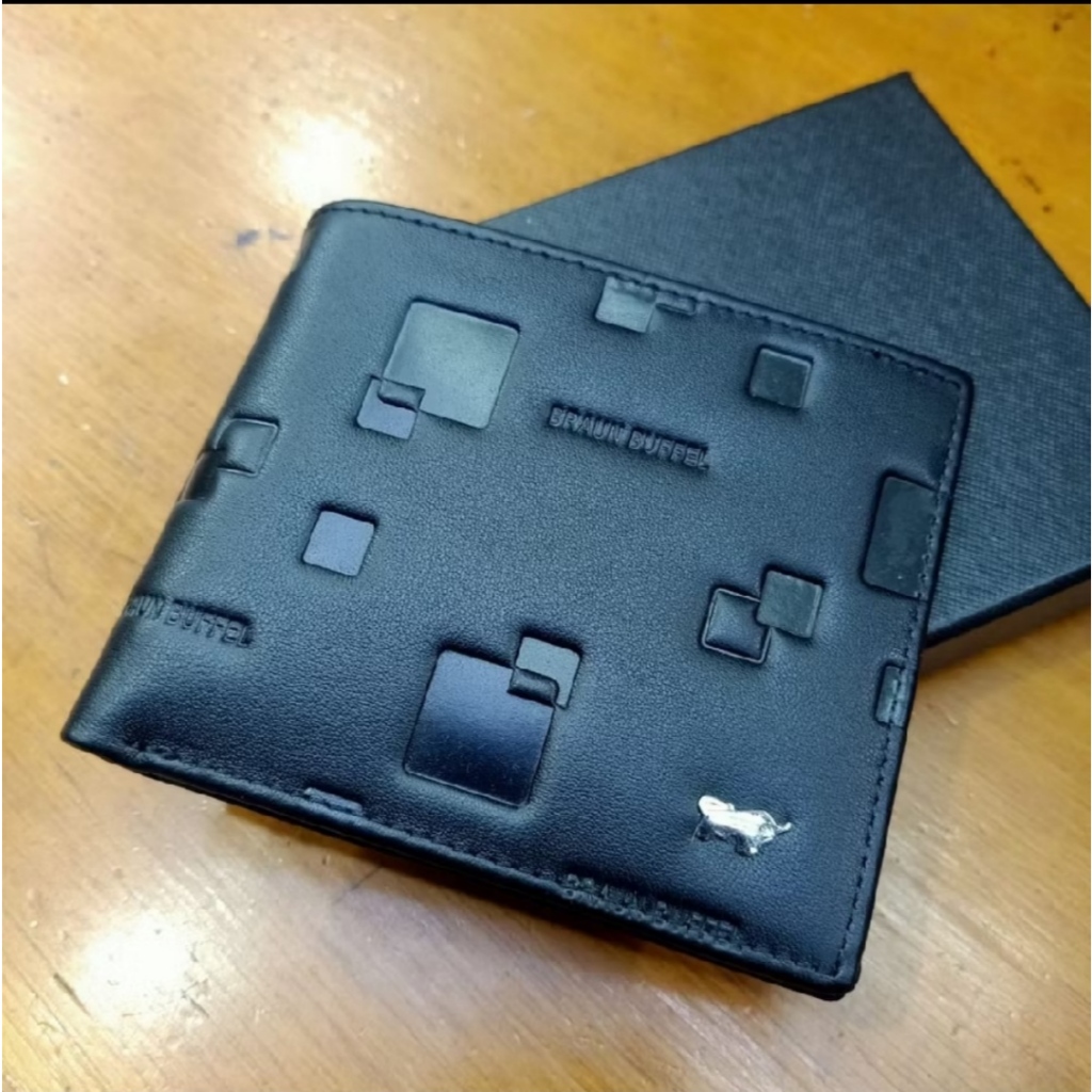 Carteira Dobrável Masculina De Couro Em Relevo BB Importado Premium