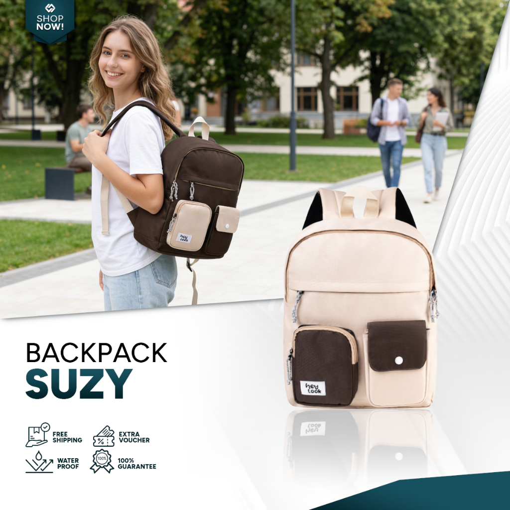 HEYLOOK-(Pacote De Poupança Sênior) SUZY Mochila Feminina Para Meninas Bolsa Escolar Universitária Laptop 13 " Mais Rece