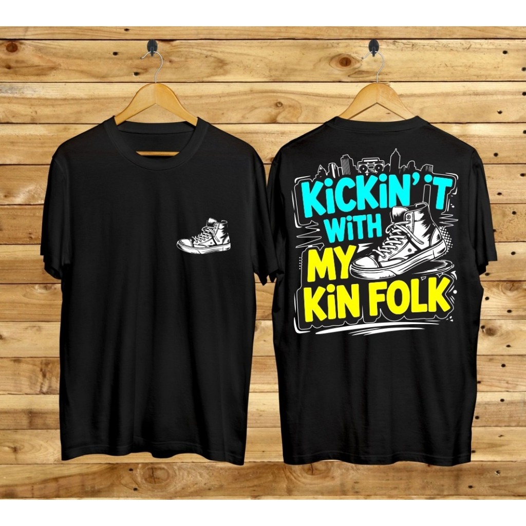 Camiseta Unissex KATUN Com Motivo Distro Preto KICKINT Para Homens , Algodão Penteado Macio Mais Recente , Confortável D
