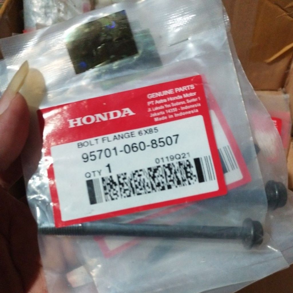 Parafuso De Flange 6x85 Preto Honda VARIO 110 eSP RENGKES KARTER Cater Médio BEAT Scopy CVT Comprimento Central 95701-06