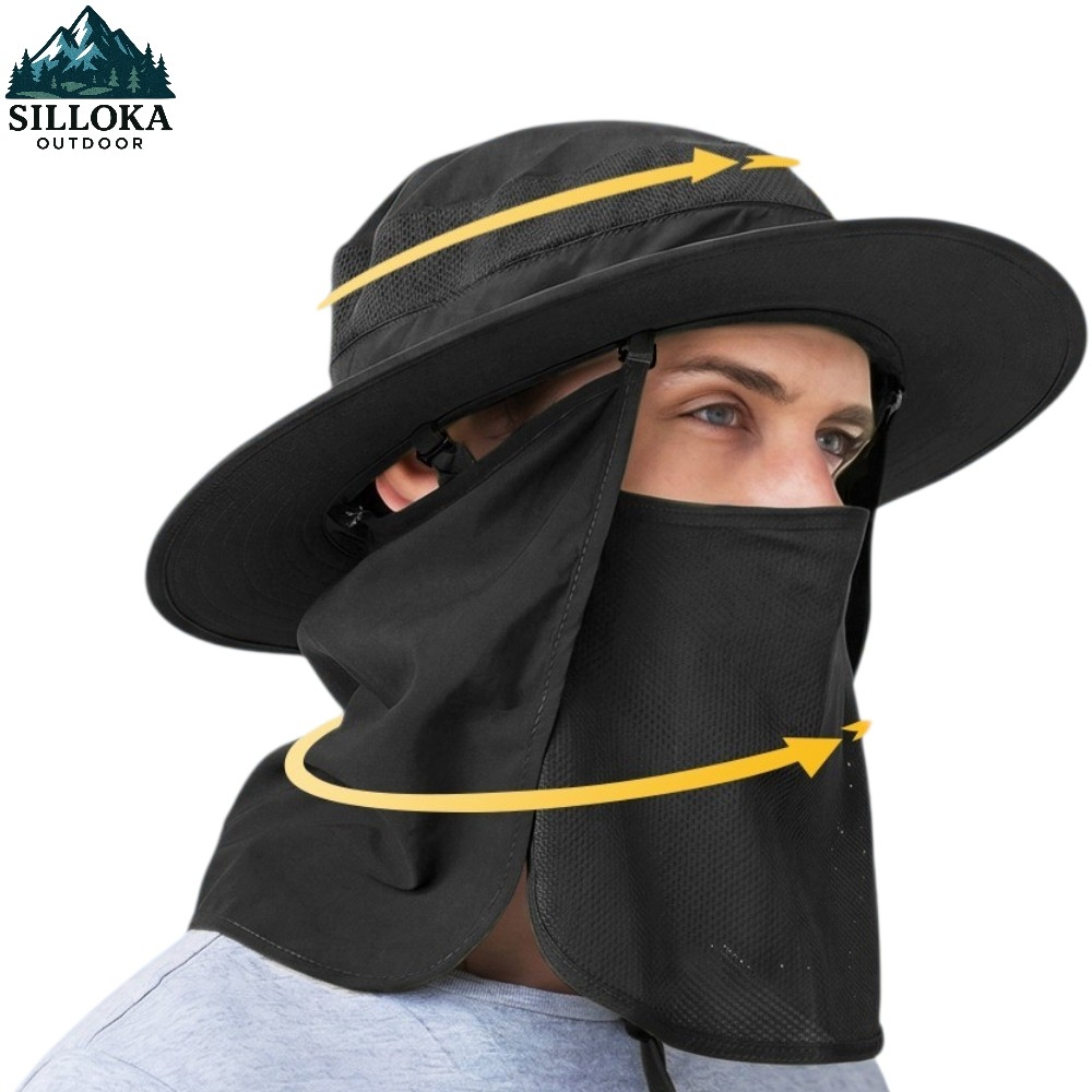 Chapéu Boonie De Selva Ao Ar Livre Anti-UV De Nylon-AFS5