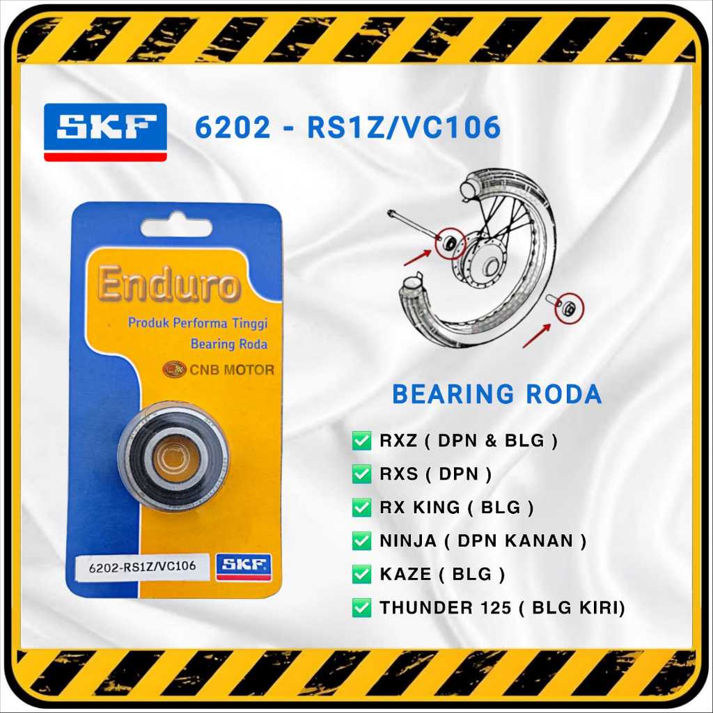 SKF ENDURO > Rolamento Laker Laher 6202 RS1Z | Rodas Dianteiras E Traseiras RX KING RXK RXS KAZE NINJA etc .
