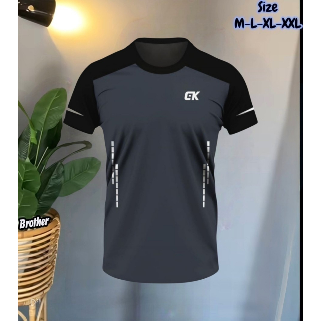 Camisetas Esportivas Masculinas Adultas Importadas SLIM FIT FITNESS T-Shirt FUTSAL Corrida JOGGING PLAIN BADMINTON JERSE