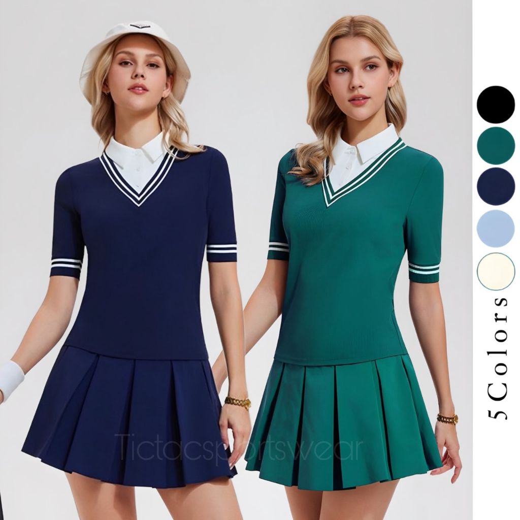 Camisa POLO PADEL Série SHALONA + SKORT (S-XL)/Saia De Calça Esportiva De Tênis De Golfe Feminino (Vendida Separadamente