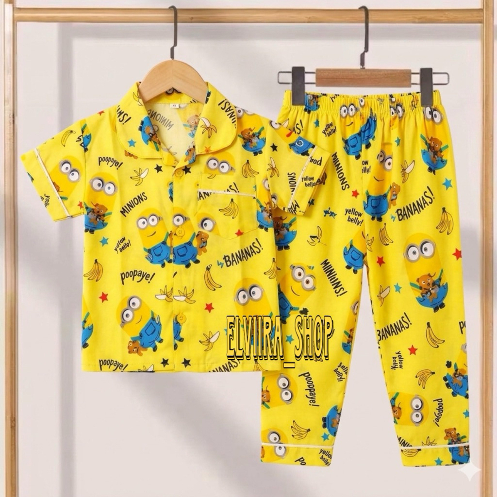 Conjunto De Pijama Infantil Minion Pattern Para Idades De 1 A 10 Anos , Mais Recente Viral E