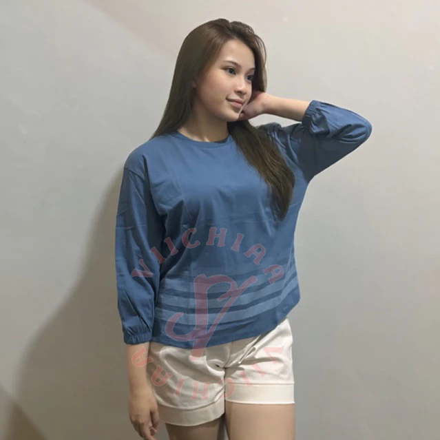 KATUN VICHIA Mais Novo TOP Com Mangas De Balão E Listras \ MATERIAL De Algodão Penteado Importado