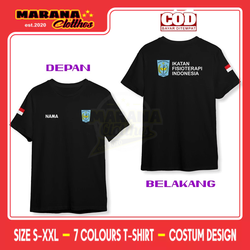 Camiseta IFI Associação De Fisioterapia Indonésia V2 Nome DB Grátis Roupas De Saúde