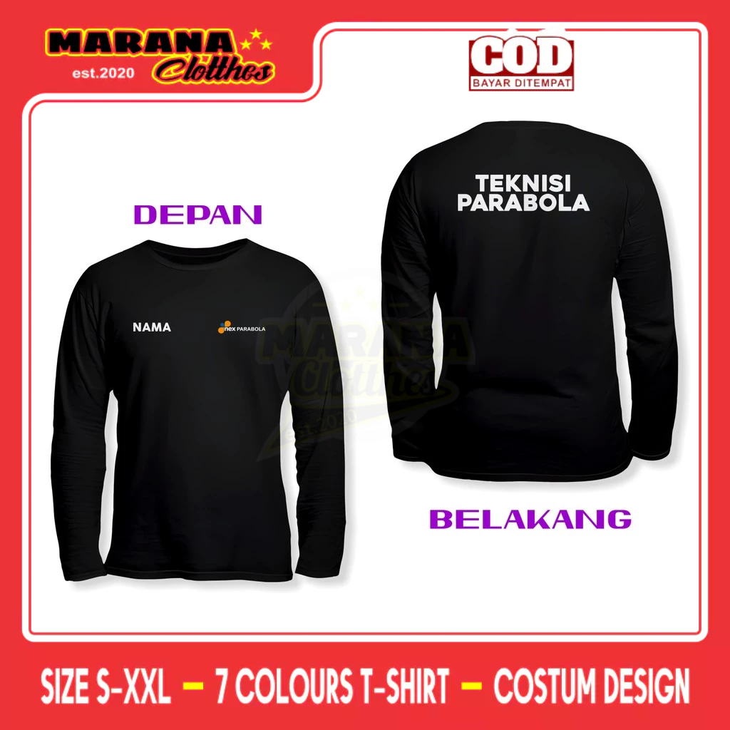 Camiseta Nex Parabola Técnico Parabólico Grátis DB Nome Manga Longa Distro