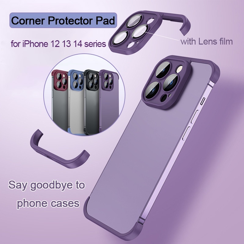 [Silicone + Vidro] Almofada De Canto Protetora De Lente Para iPhone 17Promax/17Air/17/16Promax/16pro/15 14 13 12 pro/pro