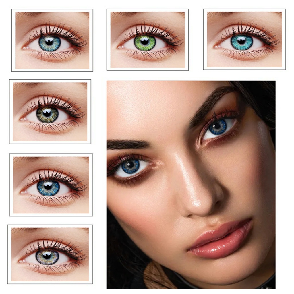 2 Peças/Par lentes de contato colorida olhos anual natural verde azul Para Cosplay Maquiagem Dos Olhos