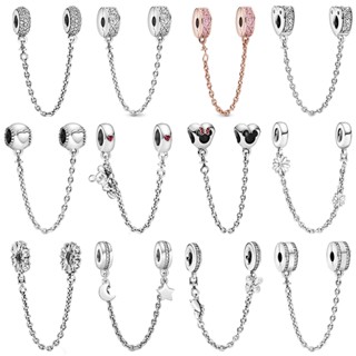 Fit Encantos Pulseira Pan Jóias Banhado A Prata Clara Pave Clipe Charme Cadeia De Segurança Mulheres Presentes DIY Berloque