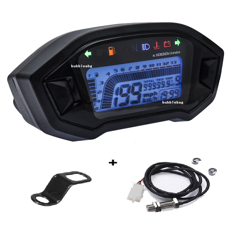Tacômetro Digital Velocímetro Voltímetro De Água Temperatura Do Combustível Para Motocicleta Odômetro em Oferta na Shopee