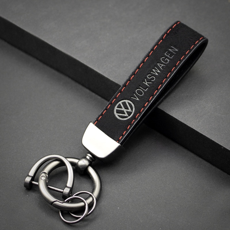 Chave De Carro Camurça Fivela Liga Anéis De Chaveiro Para Volkswagen Polo 4 5 6 7 Golfe T5 VW Jetta Passat B5 B6 Golf Tiguan Arteon Atlas