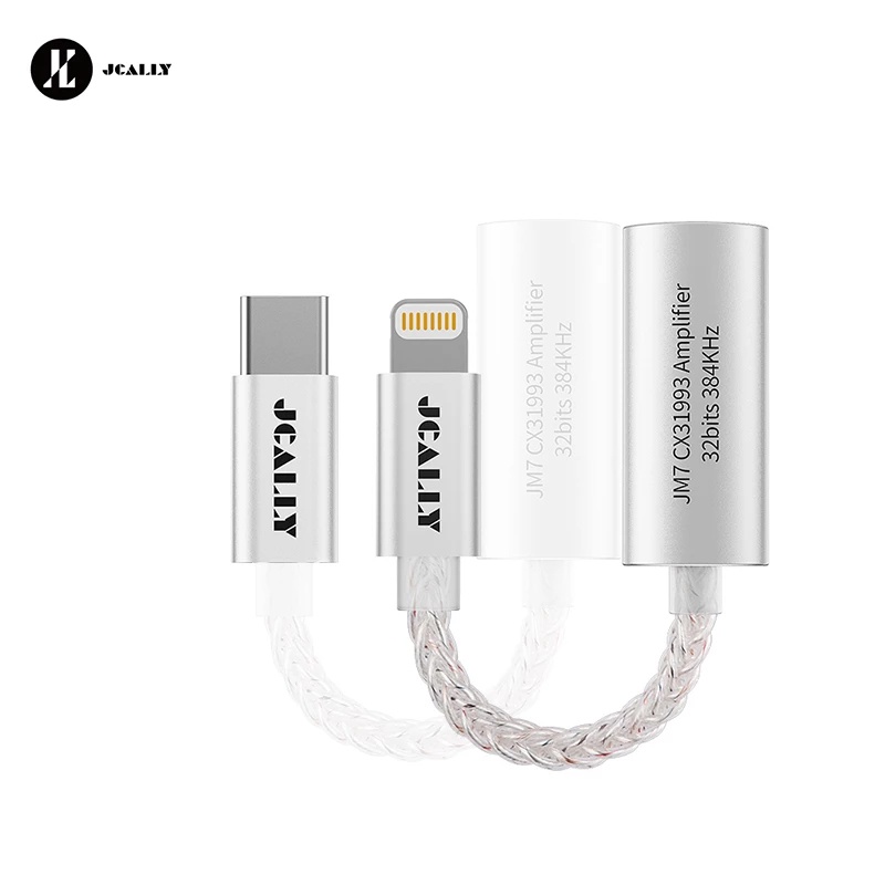 JCALLY JM7 JM7L USB TypeC Para Cabo De Áudio Digital De 3,5mm DAC CX31993 Adaptador Decodificador Amp 32bit/384KHz