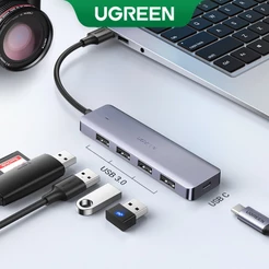 UGREEN USB Hub A 3.0 4 Portas 3.0 Com Porta De Carregamento Tipo c Ultra Slim 5Gbps High-Speed Splitter