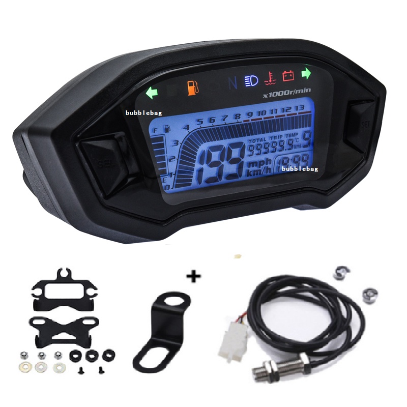 Tacômetro Digital Velocímetro Voltímetro De Água Temperatura Do Combustível Para Motocicleta Odômetro
