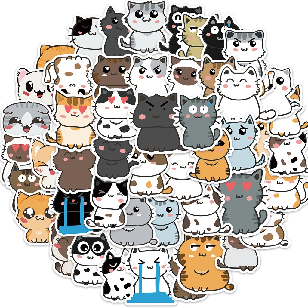 50 Pçs Gato Bonito Meme À Prova Dwaterproof Água Graffiti Adesivos Decalques Para Portátil Bagagem Telefone Scrapbook DI