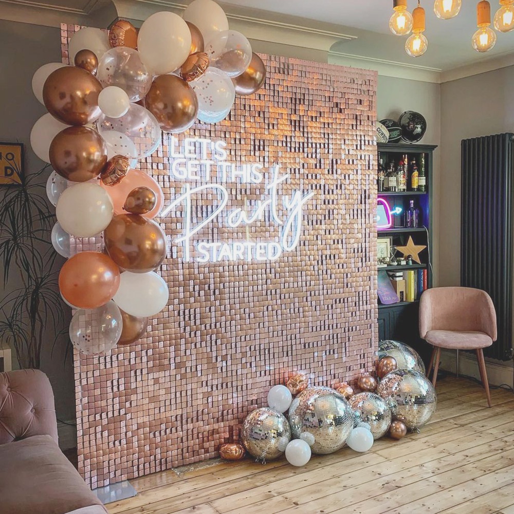 Cortina Metalizada Bexiga Metalizada Baby Shower Decoração De Fundo Para Adulto Decoração De Festa De Aniversário
