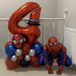 1conjunto Balões De Festa Homem-Aranha Blue Red Latex Ballon Kids Boys Super Hero Tema De Aniversário Decorações Baby Shower Air Globos em Oferta na Shopee