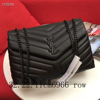 [Alta Qualidade + Local] 100 % Original Saint Laurent Big Shoulder Bag Genuíno Saco De Couro Em Cadeia Mulheres YSL