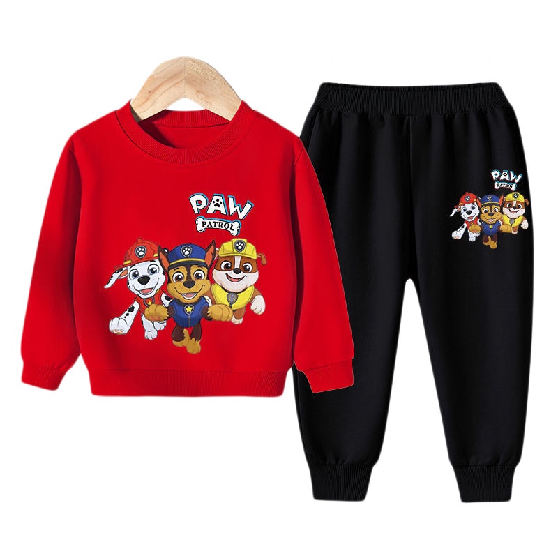 Primavera Outono PAW Patrulha Conjuntos De Meninos Pulôver Esportivo + Calças 3-12 Anos