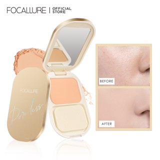 Pó Compacto Focallure Dourado De Longa Duração Para Poros Pó Compacto Pó Invisível Fosco Poros