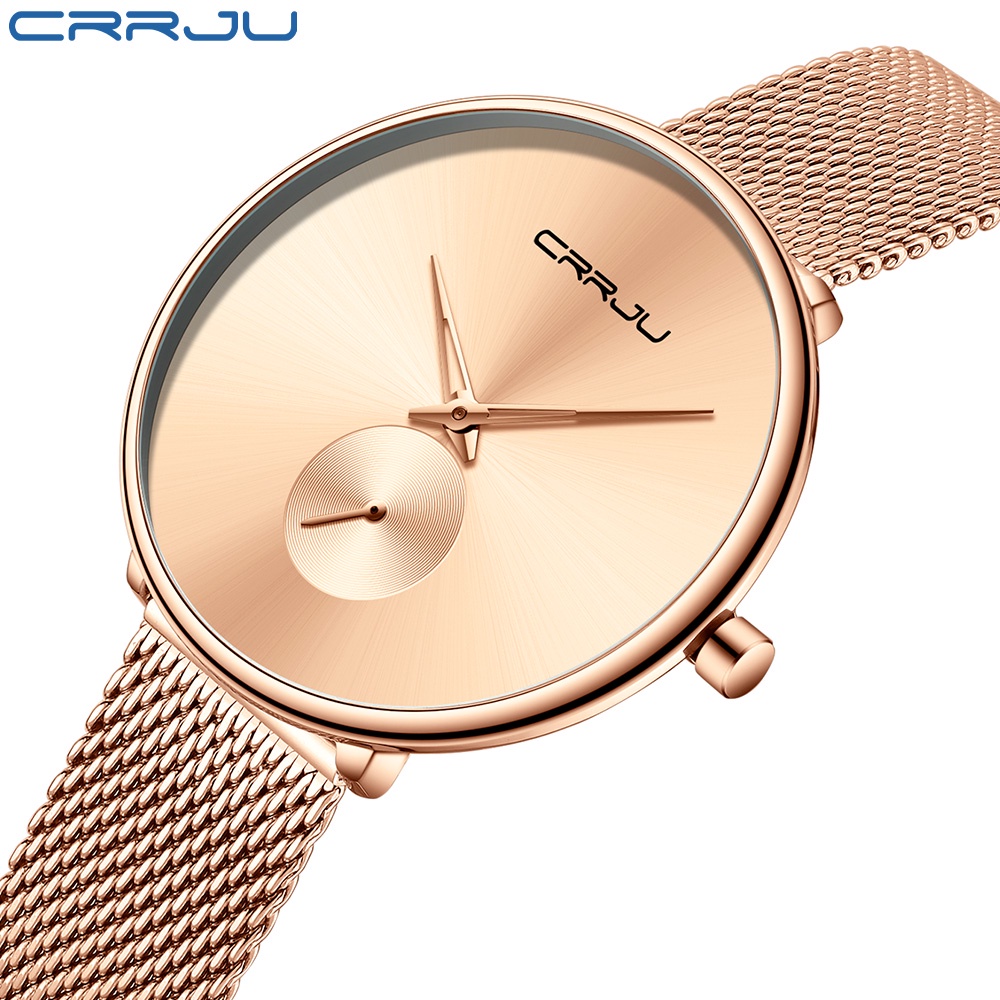 CRRJU Relógio Feminino Top Marca De Luxo Moda Negócios Analógico Quartzo Aço Inoxidável À Prova D'água 2165 X
