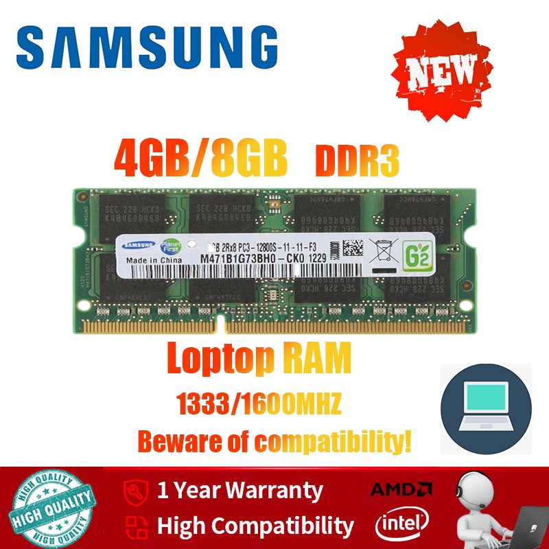 【 Frete 24H 】 Samsung DDR3 Para Notebook RAM SODIMM 4GB 8GB 1333/166mhz PC3-8500 10600 12800 1490