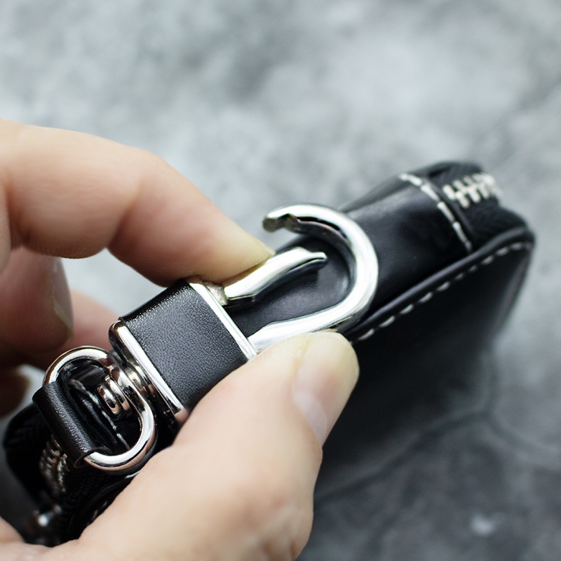 Estojo De Couro Preto PU Para Carro Com Chave De Cintura Unisexo Logotipo De Zíper Toyota Corolla Yaris Aygo Prius RAV4 Camry Auris — imagem 2 de 2
