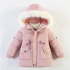 Casaco De Inverno Para Meninas E Com Capuz Espesso Moda Fato De Neve 3 4 5 6 Anos Bebê Crianças Parkas