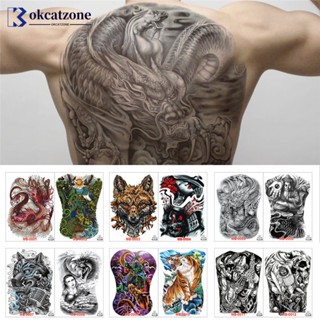 OKCATZONE Tatuagem Grande Peixe Lobo Tigre Dragão À Prova D