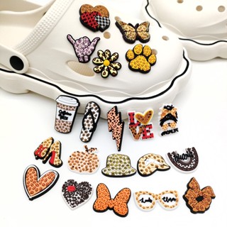 Hot 1 pcs jibz croc sapato sexy encantos Leopard print ornament original DIY Acessórios clogs sandálias pinos decoram presentes da menina da criança