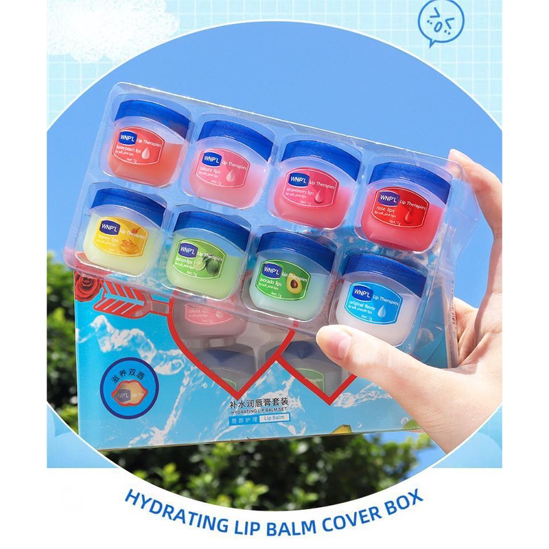 6 pcs/Caixa Baton Bálsamo Hidratante Para Os Lábios Mulheres Linhas Labiais Desbotadas Óleo Labial Conjunto De Brilho