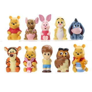 10pcs/set Desenho Animado Winnie The Pooh Figuras De Ação Em PVC Piglet Owl Tiger Eeyore Modelo Doll Toys Kids Gift em Oferta na Shopee