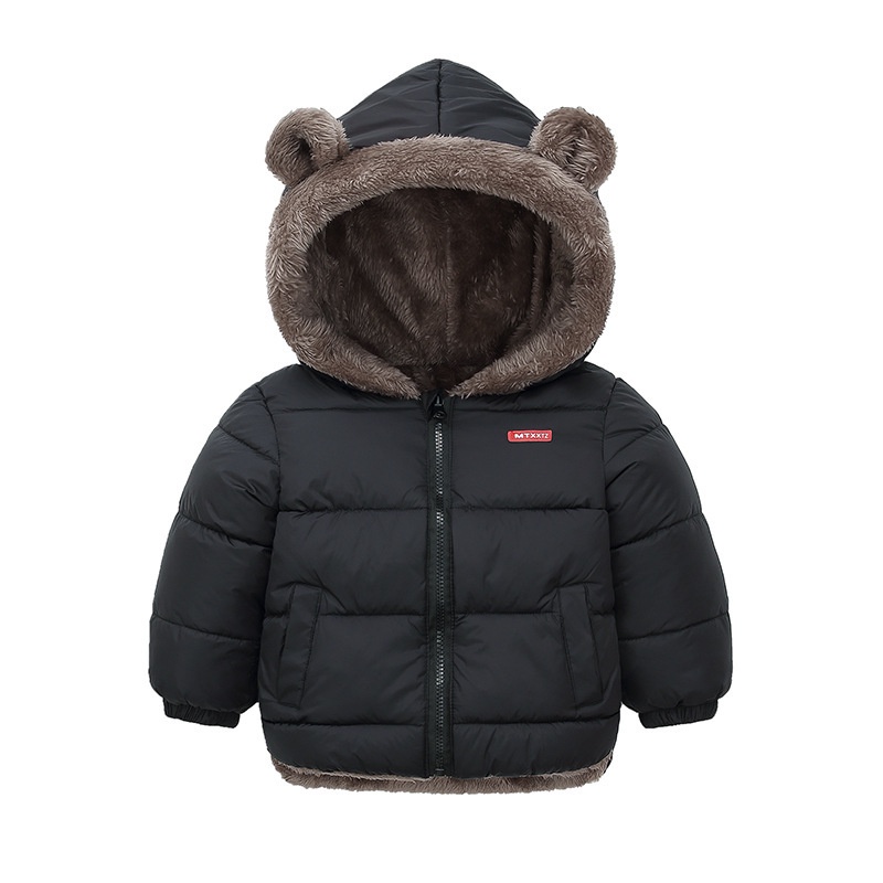 2-6 Anos De Inverno Bebê Meninos Agasalhos Urso Orelha Casaco De Pelúcia Roupas Infantis