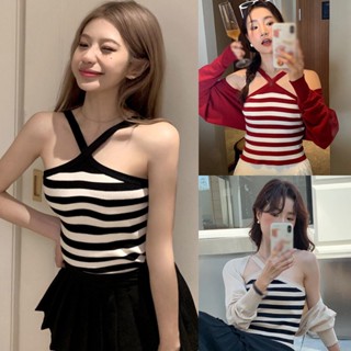 Camisole De Malha Simples De Listras Sem Mangas
