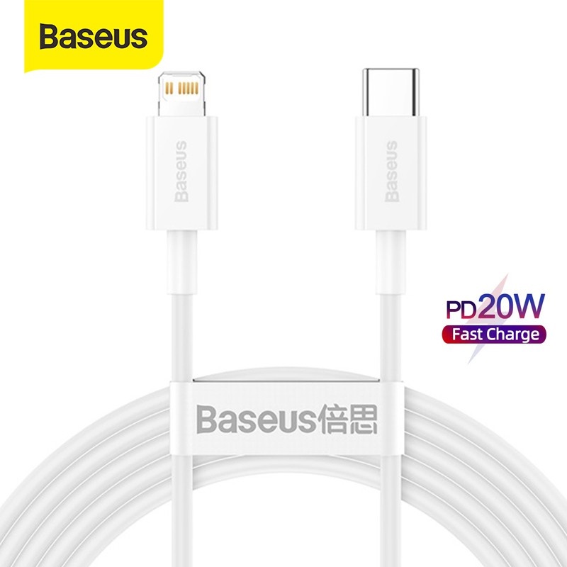 Baseus Tipo C Para Iluminação PD 20W Cabo De Carregamento Rápido Compatível Iphone12 em Oferta na Shopee