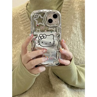 Adequado para iphone11 12 13 14 promax x xs xr i7 i8 puls Caixa protetora para telefone Silver Mirror Flash Diamond kt Cat