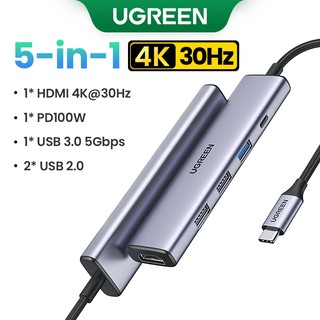 UGREEN 5Gpbs USB-C Para 3.0 HUB HDMI 4K 30Hz PD100W Adaptador MacBook Air Dell XPS13 IPAD Pro 2020 Samsung S21 \ S20 em Oferta na Shopee
