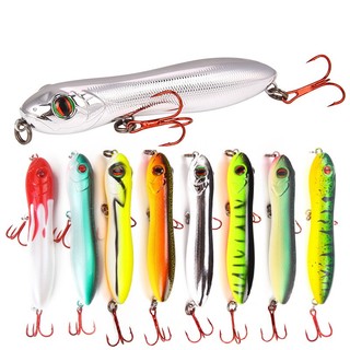 Isca De Pesca 10cm/15.6g Wobbler Flutuante Popper Mar Crankbait De Plástico Rígido Isca Para Lápis Isca