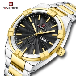 Relógio NAVIFORCE Para Homens Quartzo Esporte Aço Inoxidável Luxo À Prova D'água Movimento Seiko Original Analógico Homem 9218