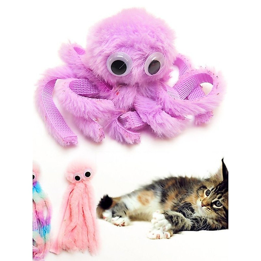 Desenhos animados polvo gato mastigar brinquedos de pelúcia pequeno Animal gato brinquedos auto-feliz tédio aliviar polv