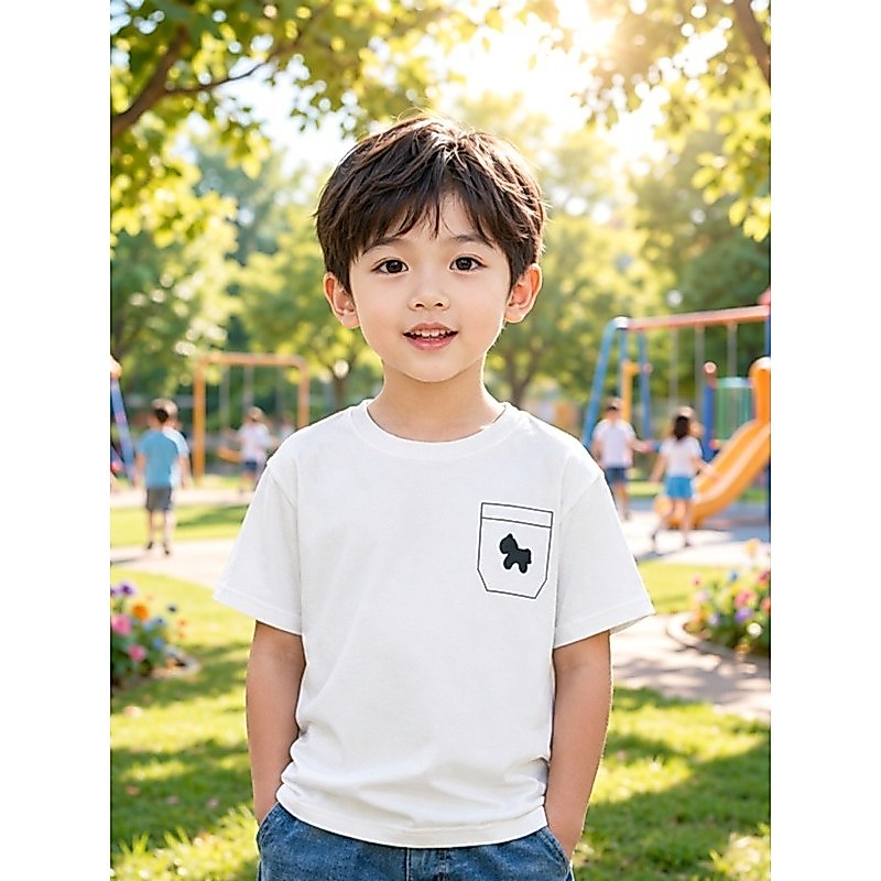Crianças puro algodão de manga curta camiseta meninos meninas bonito roupas de verão bebê versão coreana na moda solto C