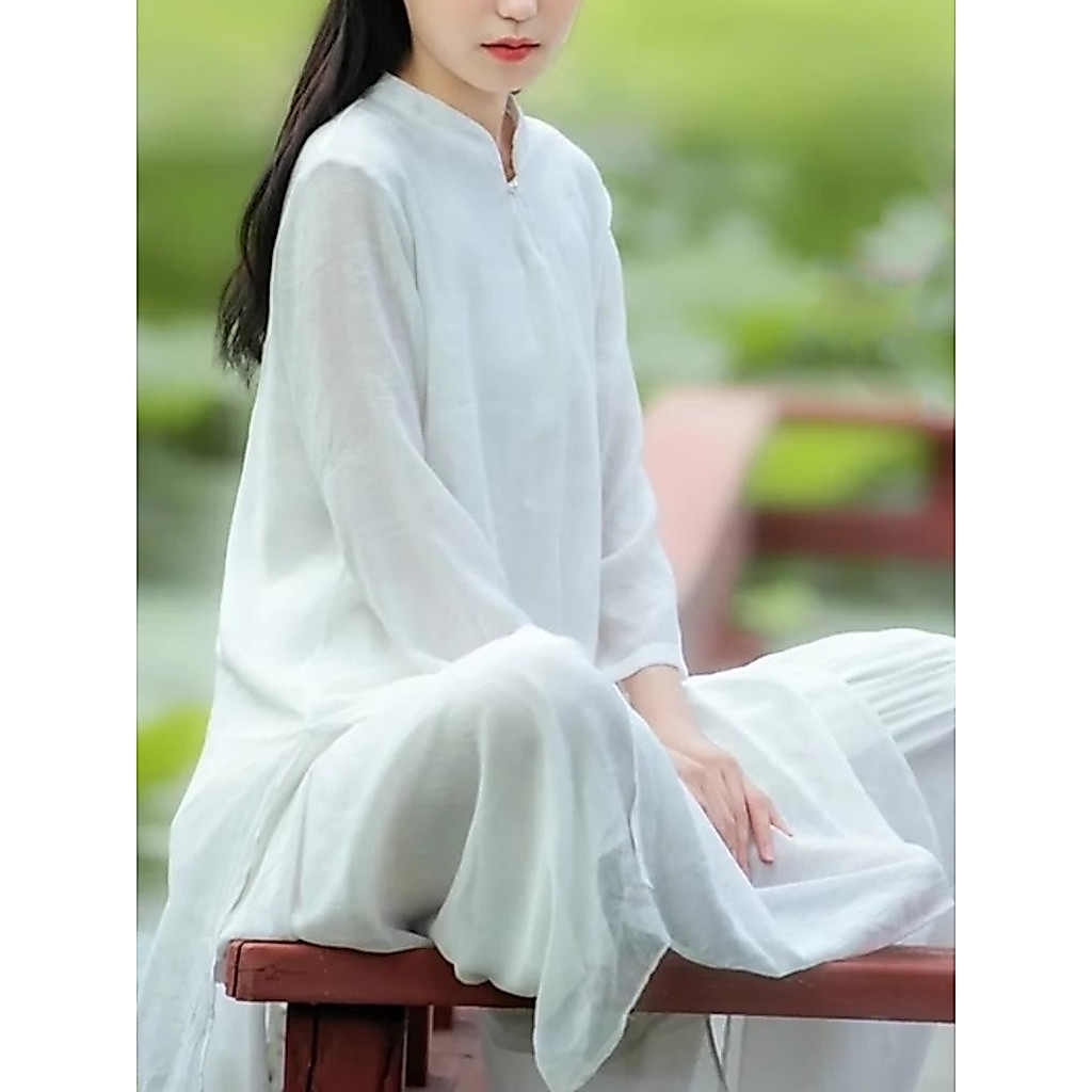 Zen roupas femininas primavera outono estilo chinês roupas literárias de Yoga roupas de chá Tai Chi zen roupas de dança