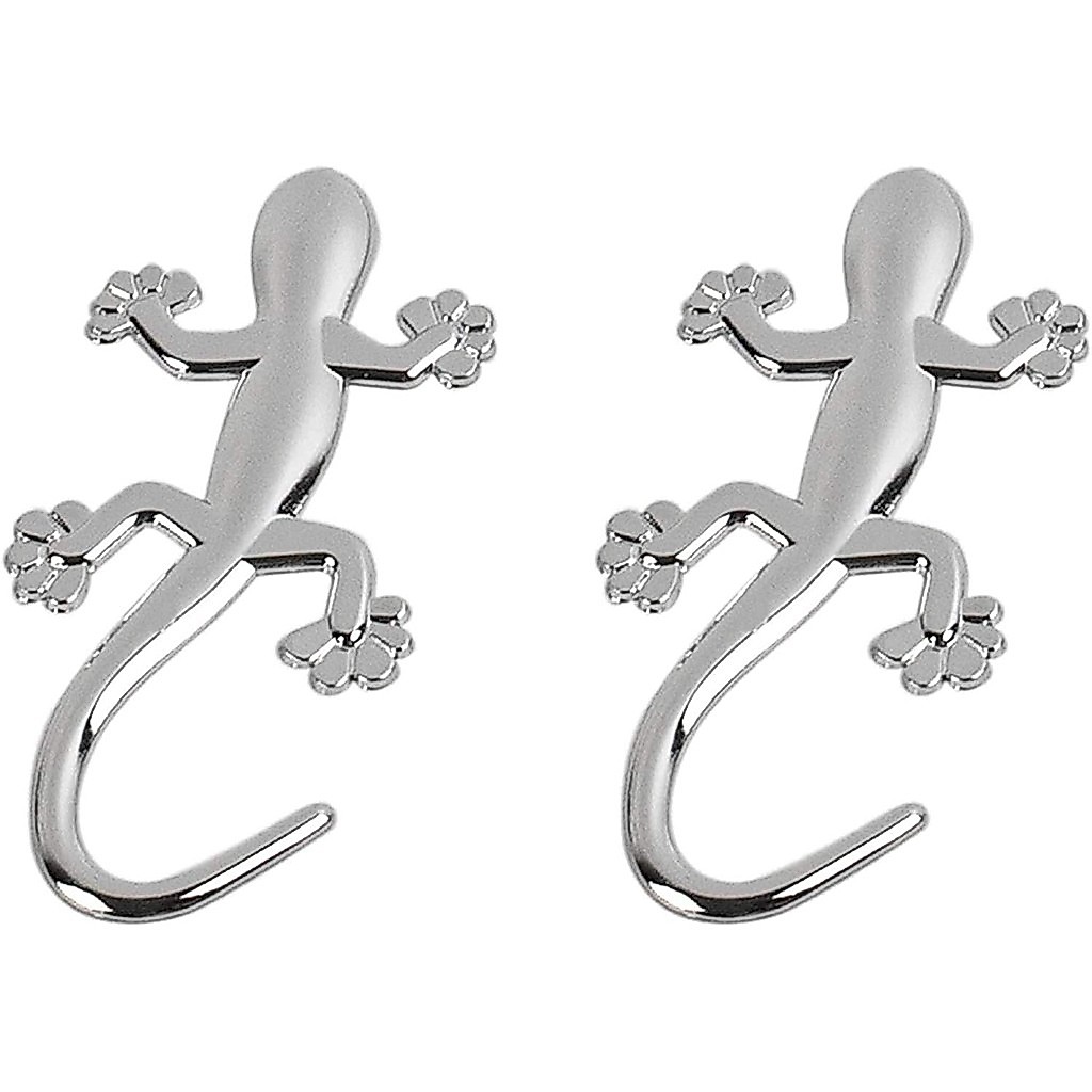 Wanheyao 2 Pacote Prata Gecko Adesivo De Carro 3D Casa Lagarto Forma Metal Emblema Decalque Automotivo Pára-Choques Deco