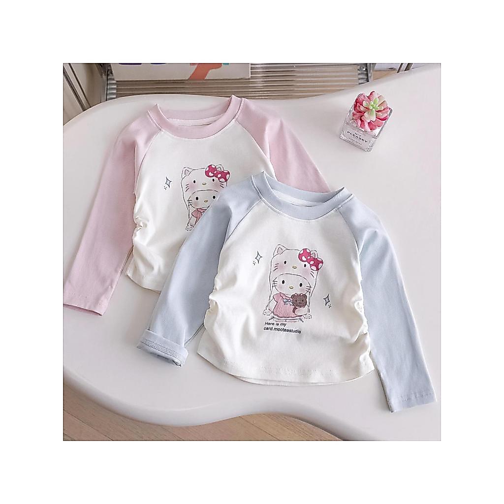 Meninas 2026 primavera estilo ocidental bonito dos desenhos animados de manga comprida camiseta primavera outono novo es