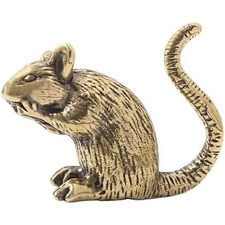 Estatueta De Rato De Latão Fenteer , Estátua De Cobre Esculpida À Mão De 1.57 x 1.18 Pol . , Ornamento De Mesa Para Anim